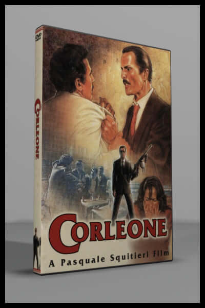 Corleone DVD cover featuring a Sicilian mafia theme and characters from the film directed by Pasquale Squitieri.