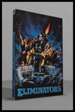 Eliminators DVD cover featuring a cyborg and action characters in a sci-fi setting from the 1986 film.