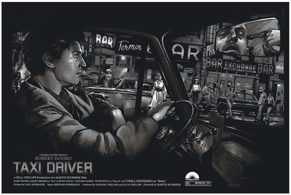 Taxi Driver (silver variant) by Barret Chapman Screen Print