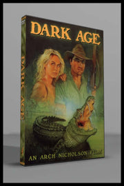 Dark Age DVD cover featuring a massive crocodile, local residents, and rugged rangers in Australia.